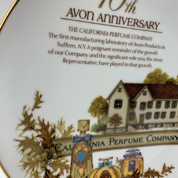 Avon 10th Anniversary 1987 Fine Porcelain Plate California Perfume Company 22k - Picture 2 of 12